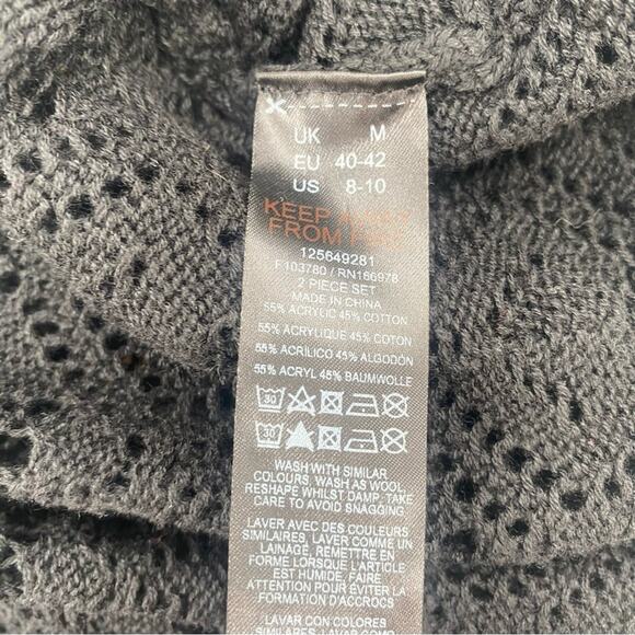 Miss Selfridge Women's Black Floral Crochet Knit Mini Dress Size 8-10 - Picture 8 of 8